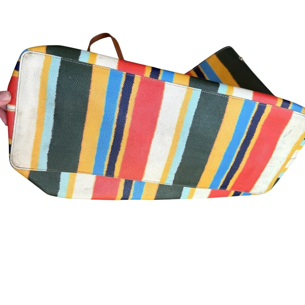 Tory Burch Kerrington Square Balloon Stripe Tote Bag